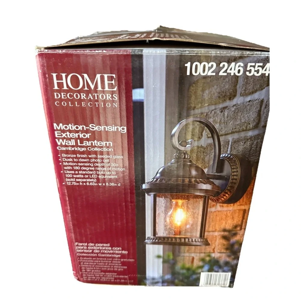 Home Decorators Collection 1-Light Bronze 12.75 in Wall Mount Lantern New